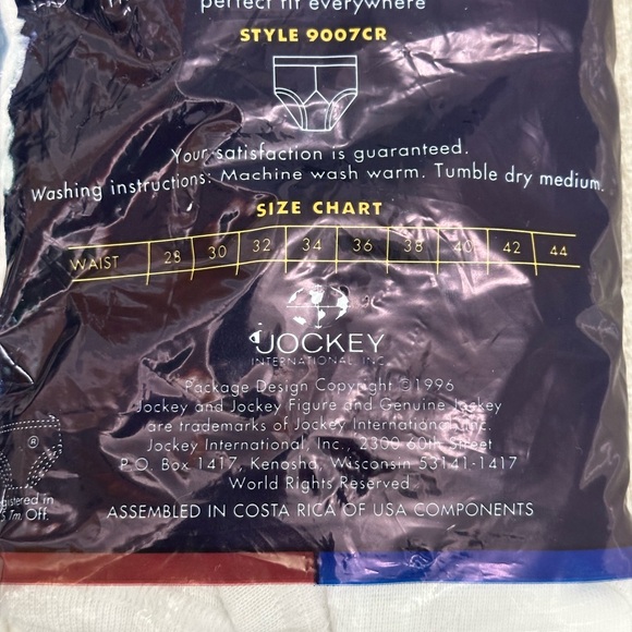 Men’s 3 Pkg Vintage Jockey 38 Brief White 1996 Y Front Fly Style 9007CR Cotton - Picture 5 of 6